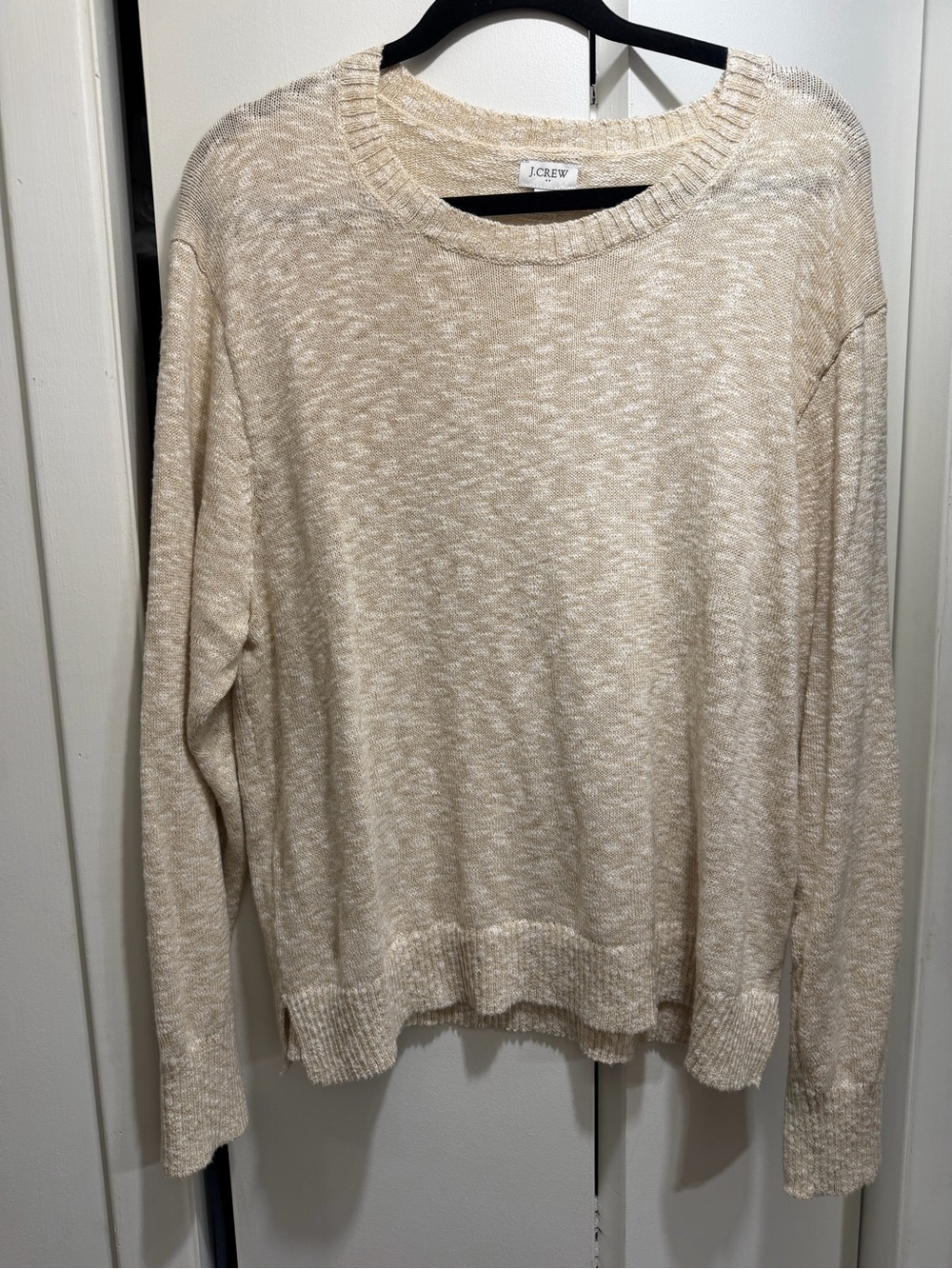 J. Crew Cream Marled Lightweight Crewneck Sweater